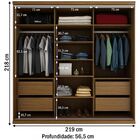 Guarda-roupa Casal South 3 Portas De Correr 4 Gavetas 100% Md