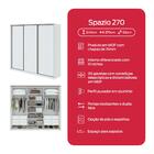 Guarda-roupa Casal Spazio 270 Glass 3 Portas 6 Gavetas Branco
