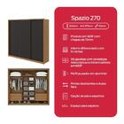 Guarda-roupa Casal Spazio Flex 3 Pt 6 Gv Amêndoa E Preto 270