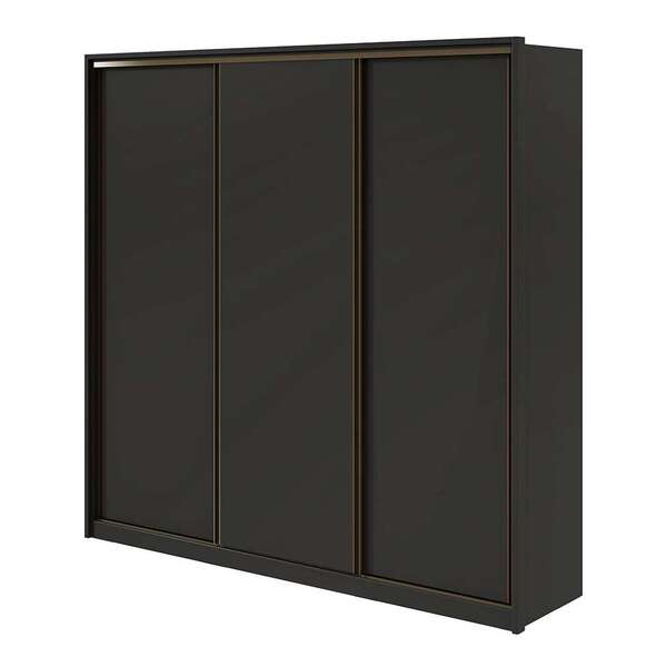 Guarda-roupa Casal Spazio Flex 3 Pt 6 Gv Preto E Amêndoa 240