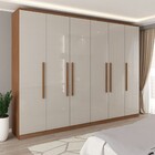 Guarda-roupa Casal Stamford 6 Portas 4 Gavetas Cinamomo/off W