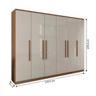 Guarda-roupa Casal Stamford 6 Portas 4 Gavetas Cinamomo/off W