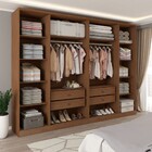 Guarda-roupa Casal Stamford 6 Portas 4 Gavetas Cinamomo/off W