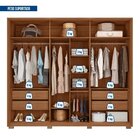 Guarda-roupa Casal Suburban 6 Portas 4 Gavetas Com Vidro Refl
