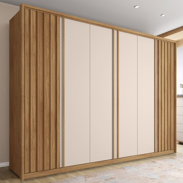 Guarda Roupa Casal Suburban Ripado 6 Portas 4 Gavetas E Pés E