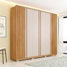 Guarda Roupa Casal Suburban Ripado 6 Portas 4 Gavetas E Pés E