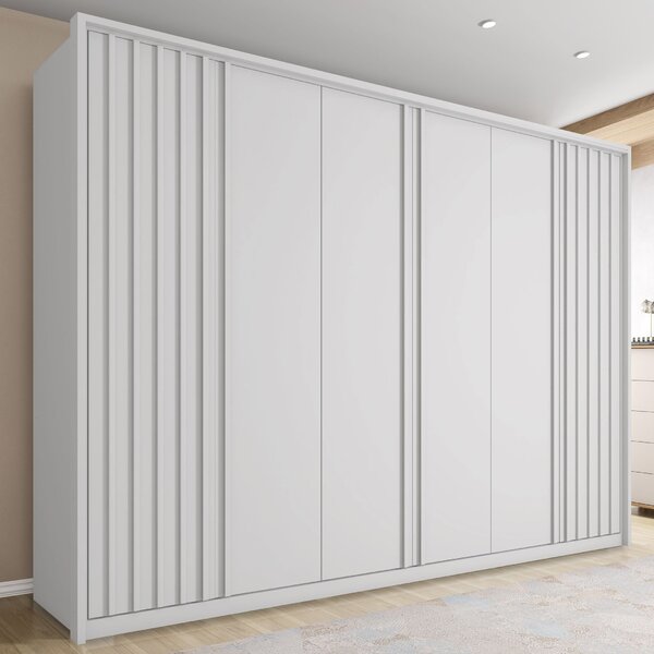 Guarda Roupa Casal Suburban Ripado 6 Portas 4 Gavetas E Pés E