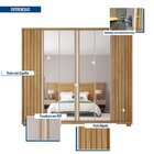 Guarda Roupa Casal Suburban Ripado Com Espelho 6 Portas 4 Gav