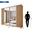 Guarda Roupa Casal Suburban Ripado Com Espelho 6 Portas 4 Gav