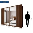 Guarda Roupa Casal Suburban Ripado Com Espelho 6 Portas 4 Gav