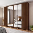 Guarda Roupa Casal Suburban Ripado Com Espelho 6 Portas 4 Gav