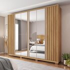 Guarda-roupa Casal Suburban Ripado Com Espelho 6 Portas 6 Gav