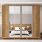 Guarda-roupa Casal Suburban Ripado Com Espelho 6 Portas 6 Gav