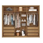 Guarda-roupa Casal Suburban Ripado Com Espelho 6 Portas 6 Gav