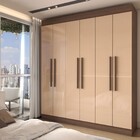 Guarda-roupa Casal Suíça 6 Portas 2 Gavetas 100% Mdf Castanho