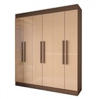 Guarda-roupa Casal Suíça 6 Portas 2 Gavetas 100% Mdf Castanho
