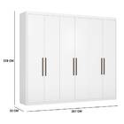 Guarda Roupa Casal Sumatra 6 Portas 3 Gavetas Branco Tana Dec