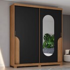 Guarda-roupa Casal Talles 2 Portas 3 Gavetas Com Espelho Natu