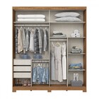 Guarda-roupa Casal Talles 2 Portas 3 Gavetas Com Espelho Natu