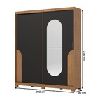 Guarda-roupa Casal Talles 2 Portas 3 Gavetas Com Espelho Natu