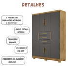 Guarda Roupa Casal Taurus 6 Portas Nature Alasca Vila Rica