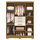 Guarda Roupa Casal Taurus 6 Portas Nature Champanhe Vila Rica