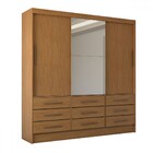 Guarda-roupa Casal Taylor Plus 3 Portas 9 Gavetas Com Espelho