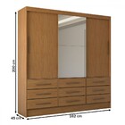 Guarda-roupa Casal Taylor Plus 3 Portas 9 Gavetas Com Espelho