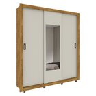 Guarda Roupa Casal Tcil Malibu Com Espelhos Pés E 3 Portas De