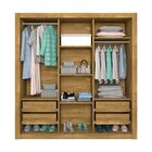 Guarda Roupa Casal Tcil Malibu Com Espelhos Pés E 3 Portas De