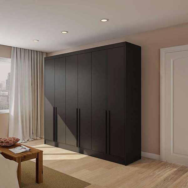 Guarda-roupa Casal Teresa 6 Pt 4 Gv Preto 240 Cm