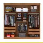 Guarda Roupa Casal Textura Ripado 236 X 230 Cm 6 Portas 4 Gav