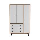 Guarda-roupa Casal Thomé 3 Pt 3 Gv Rustik Carvalho E Branco