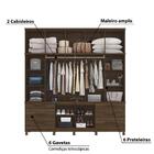 Guarda Roupa Casal Titan C/12 Portas E Espelho Cedro Marrom