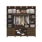 Guarda Roupa Casal Titan C/12 Portas E Espelho Cedro Marrom