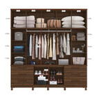 Guarda Roupa Casal Titan C/12 Portas E Espelho Cedro Marrom
