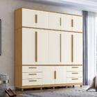 Guarda Roupa Casal Titan Com 12 Portas Carvalho Off White