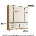Guarda Roupa Casal Titan Com 12 Portas Carvalho Off White
