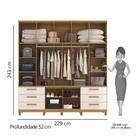 Guarda Roupa Casal Titan Com 12 Portas Carvalho Off White