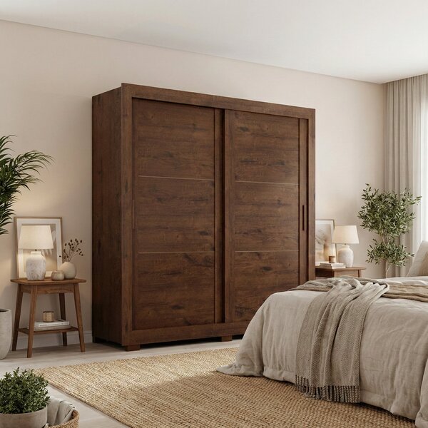 Guarda Roupa Casal Titanium 2 Portas De Correr 4 Gavetas Jaca