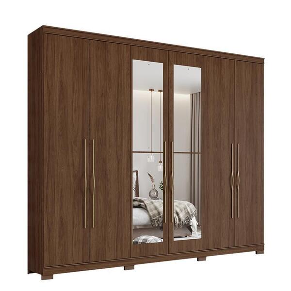 Guarda Roupa Casal Titano 6 Portas Com Espelho - Móveis Henn