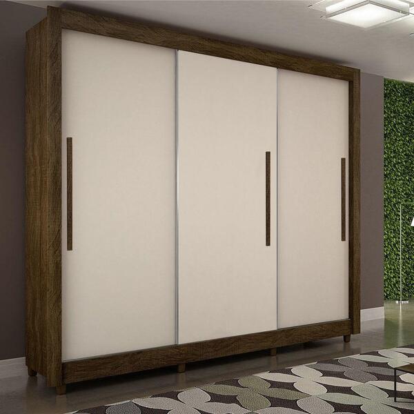 Guarda Roupa Casal Tokyo 3 Portas De Correr Salleto Ype/off