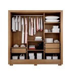 Guarda Roupa Casal Topazio 3 Portas 3 Gavetas Com 6 Pés Clic