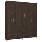 Guarda-roupa Casal Tóquio 6 Portas 2 Gavetas Chocolate - Poqu
