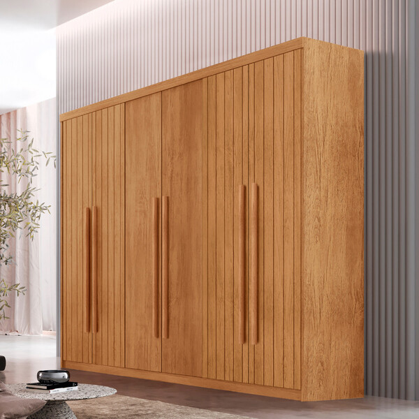 Guarda Roupa Casal Toronto 100 Mdf 6 Portas E 2 Gavetas Moder