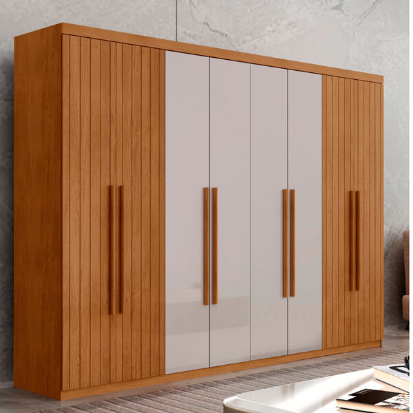 Guarda Roupa Casal Toronto Mdf 8 Portas E 4 Gavetas Moderna M