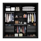Guarda Roupa Casal Trianon 2 Portas De Correr 4 Gavetas Preto