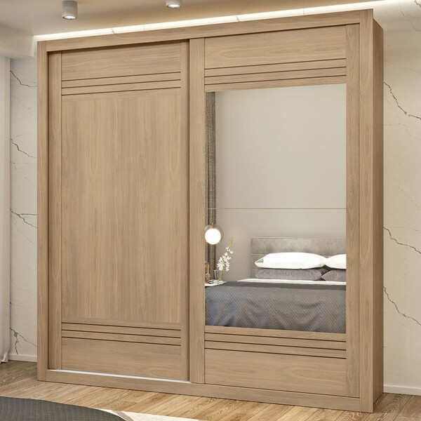 Guarda-roupa Casal Tripoli 2 Portas 4 Gavetas Com Espelho 100