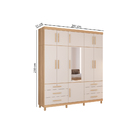 Guarda-roupa Casal Triton Plus Espelho - Freijó/off White