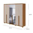 Guarda Roupa Casal Unique 6 Portas E 5 Gavetas Com Espelho Lo